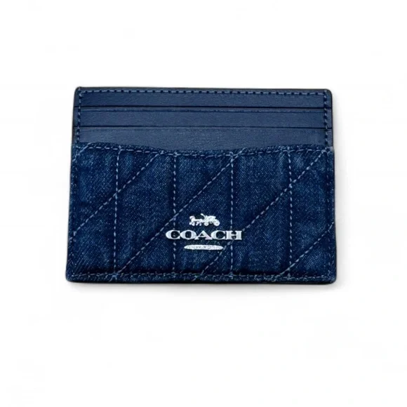 Coach - NWT - Gorgeous Denim, Blue Quilted Card Holder - Picture 4 of 7